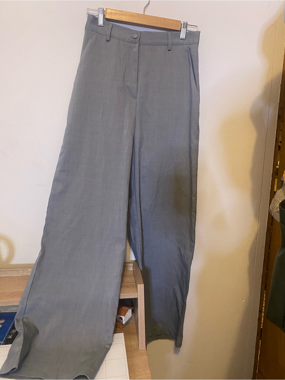 Women's Wide-Leg Dress Pants in Gray